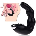 ERUN 3 Bead Silicone Anal Plug with Vibrations – Prostate Massager for Men and Women