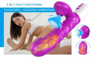Rabbit vibrator with 3 thrusting rotating modes
