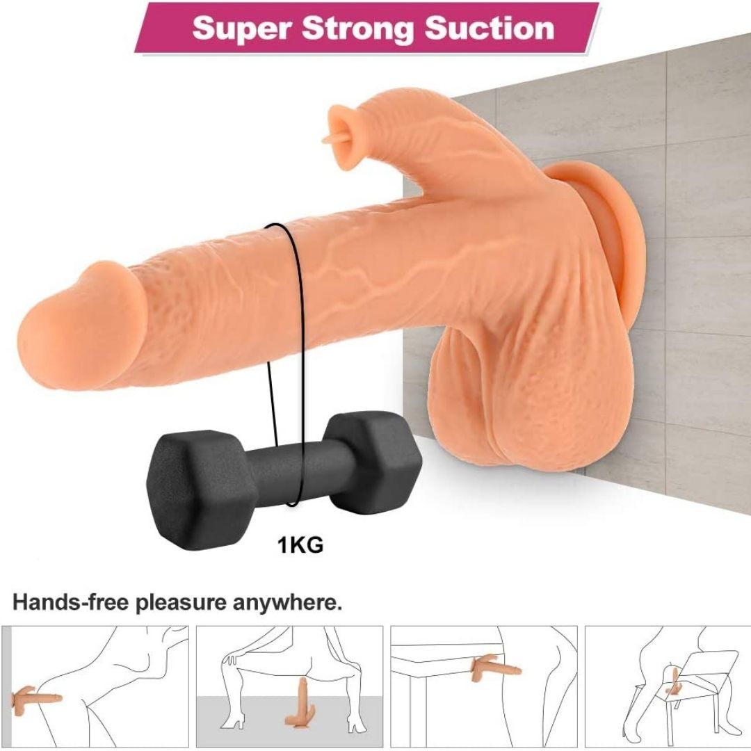 9.8" Vibrating Dildo Thrusting 5 Thrusting 7 Licking 360°Rotation 7 Vibration Modes
