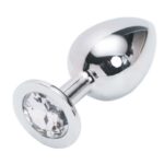 Anal Butt Plug Stainless Steel+Crystal Jewelry Sex Toy For Women & Man