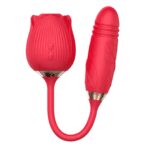 Rose Toy Vibrator for Women - Clitoral Stimulator Tongue Licking with Thrusting Vibrating Egg