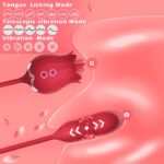 Rose Toy Vibrator for Women - Clitoral Stimulator Tongue Licking with Thrusting Vibrating Egg