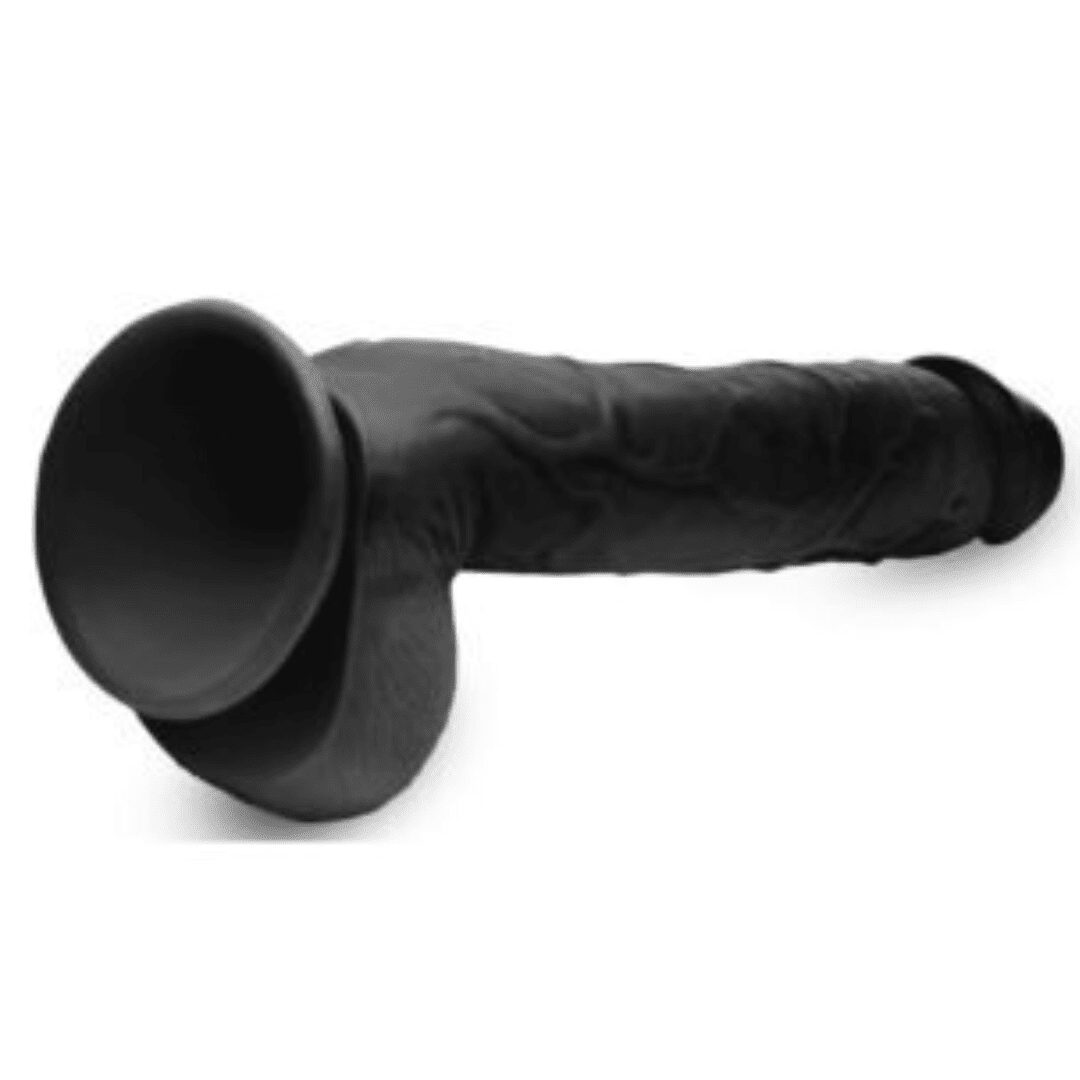 Realistic Black suction non-vibrating dildo 10 inch
