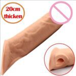 Jumbo Pure Silicon realistic 6 inches Penis Extender Sleeve Condom