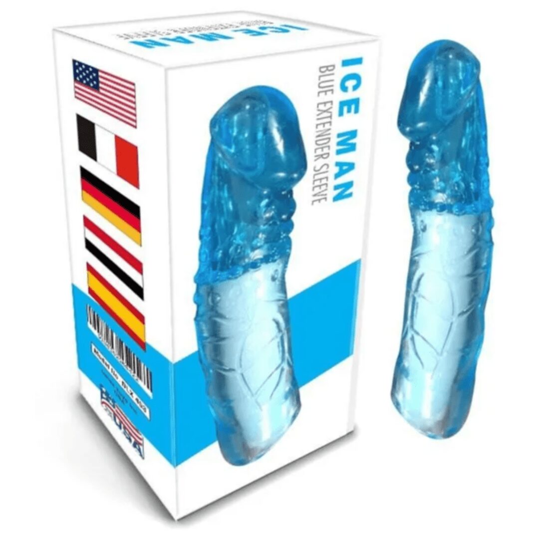 Kamahouse Iceman Jelly Big Longer Realistic Extension Penis Sleeve and Reusable Condom for Men