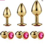 Golden Butt Plug Anal Sex toys with Jewel Golden