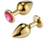 Golden Butt Plug Anal Sex toys with Jewel Golden