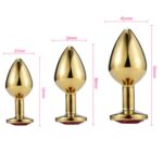 Golden Butt Plug Anal Sex toys with Jewel Golden
