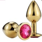 Golden Butt Plug Anal Sex toys with Jewel Golden