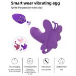 Remote control wearable butterfly vibrator for women – clitoral and G-spot stimulation sex toy in purple