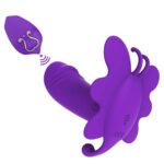Remote control wearable butterfly vibrator for women – clitoral and G-spot stimulation sex toy in purple