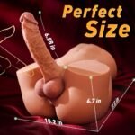 Isskis 10.8LB Realistic Male Sex Doll with 6.8" Dildo, Flexible Silicone Body for Women and Men, Tight Anal Butt, Waterproof Brown Toy
