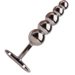Erotic stainless steel 5-ball butt plug for anal stimulation