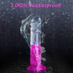 Realistic Suction Dildo Purple Transparent
