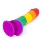 Rainbow Pride Dildo with Balls – Realistic Silicone Sex Toy