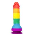 Rainbow Pride Dildo with Balls – Realistic Silicone Sex Toy