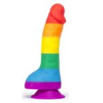 Rainbow Pride Dildo with Balls – Realistic Silicone Sex Toy