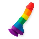 Rainbow Pride Dildo with Balls – Realistic Silicone Sex Toy