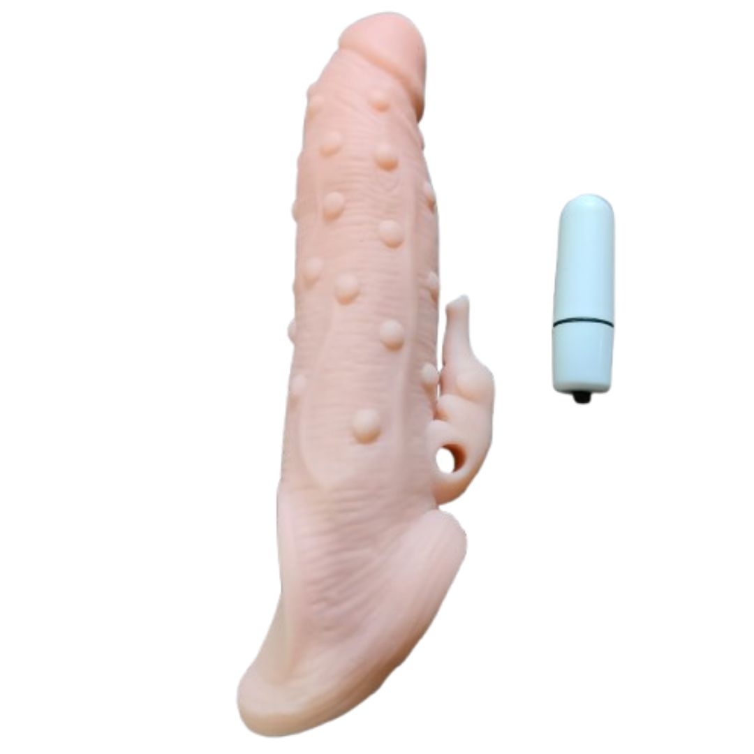 Chocolate silicone elephant penis sleeve vibrator for men – 6 inch toy with vibration – AdultsNeed.com