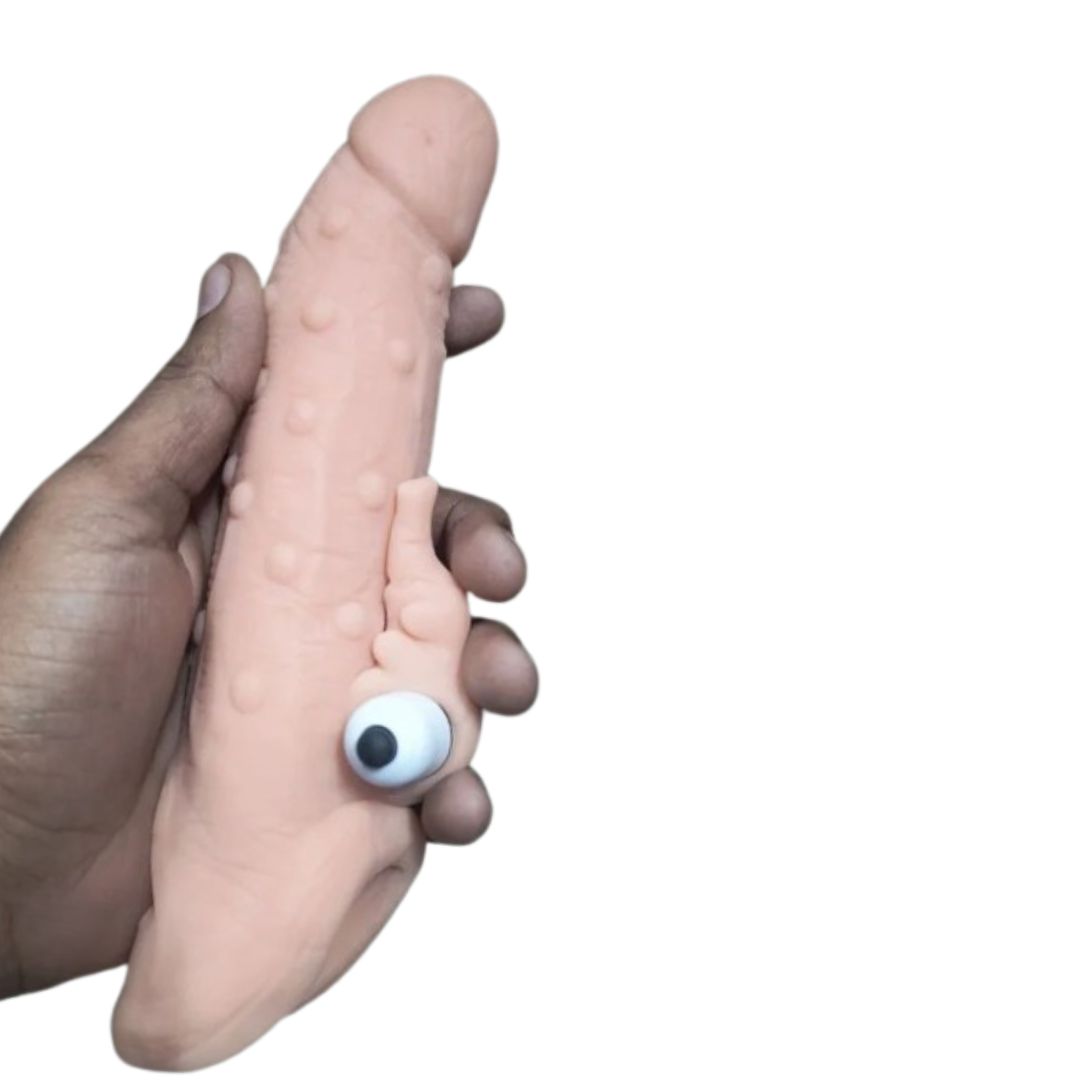Chocolate silicone elephant penis sleeve vibrator for men – 6 inch toy with vibration – AdultsNeed.com