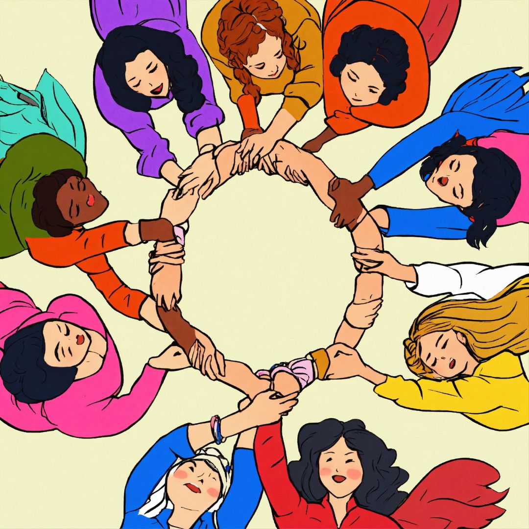 Illustration of LGBTQ+ individuals in a safe, cozy home setting exploring anal toys, including a gay couple, a trans woman, and a non-binary person, with discreet toys on a shelf and rainbow-themed decor for inclusivity.